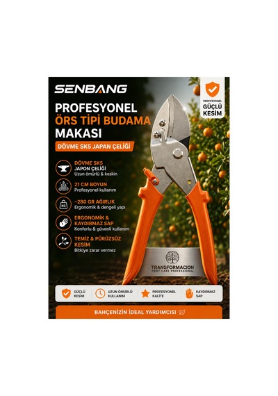 Profesyonel Örs Tipi Budama Makası Sk5 Japon Çeliği Dal Kesme Makası Ergonomik Bahçe Makası 21 Cm