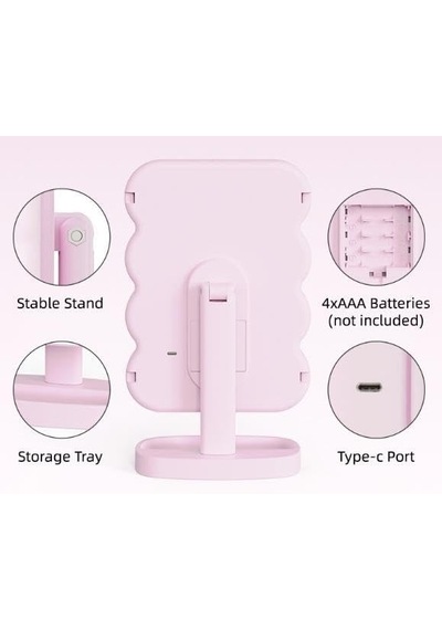 Valkyrie Xr-750 Led Işıklı Katlanabilir Makyaj Aynası - 2x 3x Büyütme Modu - Dokunmatik Touch Ekran - Pilli Diğer