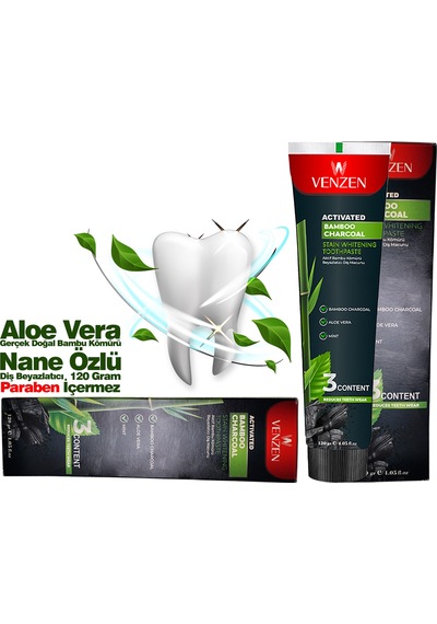 Venzen Bambu Kömürü Beyazlatıcı Diş Macunu 120 G