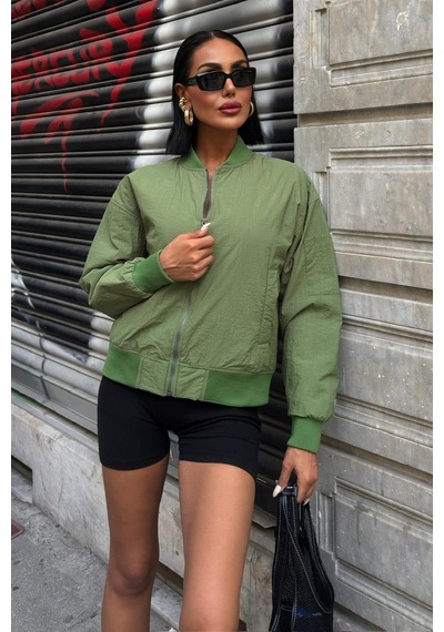 Michonne Ribanalı Bomber Ceket 7059 -08 R1-p-k2 Haki