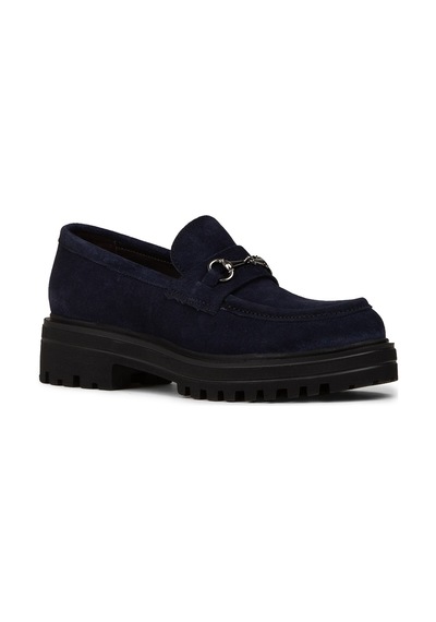 Deery Kadın Hakiki Süet Lacivert Toka Detaylı Loafer - 02024zlcve01 Lacivert