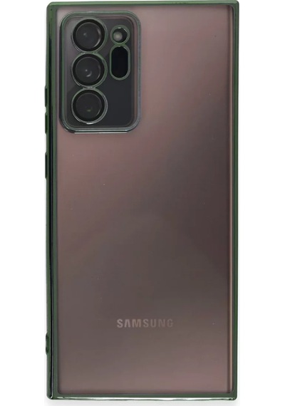 Newface Samsung Galaxy Note 20 Ultra Kılıf Razer Lensli Silikon - Yeşil