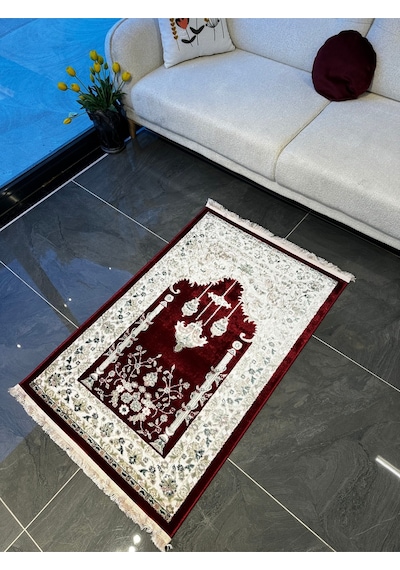 Seccade Dokuma Halı Seccade Püsküllü 80x125 Kırmızı