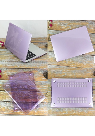 Macbook Pro A2141 Uyumlu Kristal Tpu Sert Kılıf 16 İnç 2019 Touch Bar Şeffaf Koruma Koruma Lila Belirtilmemiş