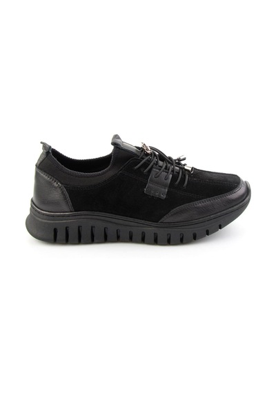 Bambi Siyah Süet Hakiki Deri Kadın Sneaker K01753000302