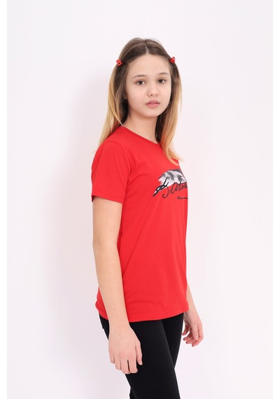 Toontoy Kids Toontoy Unisex Çocuk Atatürk Baskılı Tişört 23072 Kırmızı