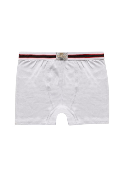 Kompedan Erkek Çocuk %100 Pamuklu Esnek Yumuşak Boxer Şort Beyaz K0711 Beyaz