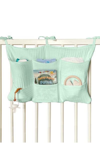 Bebek Beşik Yanı Organizer 6 Cepli Pratik Organizer Mint