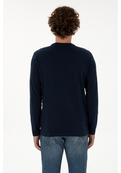 U.S. Polo Assn. Erkek Slim Fit Bisiklet Yaka Lacivert Basic Sweatshirt 50307762-VR033 U.S. Polo Assn. Erkek Slim Fit Bisiklet Yaka Lacivert Basic Sweatshirt 50307762-VR033