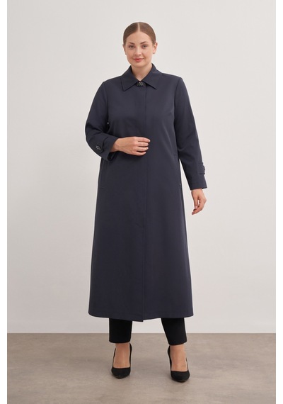 Aker 24aw07647112 Büyük Beden Trençkot 24aw07647112 014 Lacivert Lacivert
