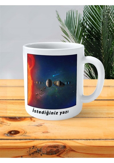 Astronomi Baskılı Kupa Bardak Kişiye Özel Desen 6 Çok Renkli
