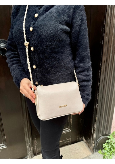 Just Polo Kadın Zincir Askılı Günlük Ve Özel Kullanıma Uygun Şık Tasarımlı Omuz & Çapraz Çanta Shoulder Bag Taş