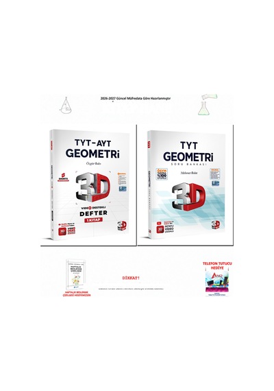3d Tyt Geometri Soru Bankası Video Defter Geometri 2 Kitap Seti