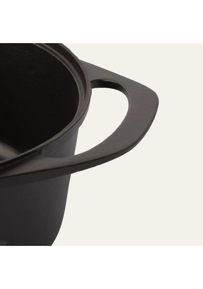 Sürel Potart 24 Cm Yuvarlak Döküm Tencere Mat Siyah Siyah