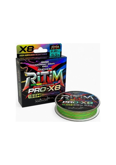 İp Örgü Misina - 8 Kat - Anchor Ritim X8 - 150mt - Ebruli - 0.20mm