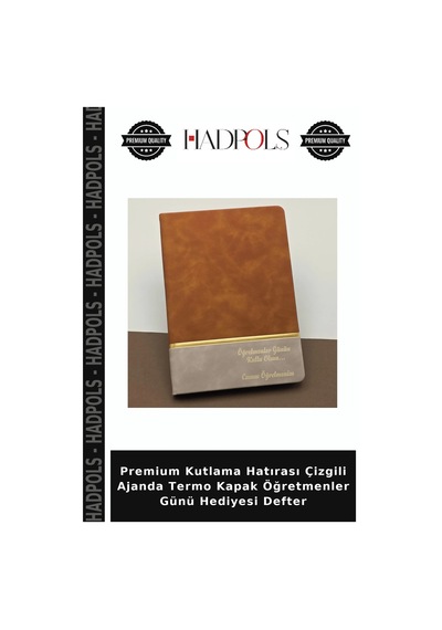 Premium Kutlama Hatırası Çizgili Ajanda Termo Kapak Öğretmenler Günü Hediyesi Defter Kahverengi