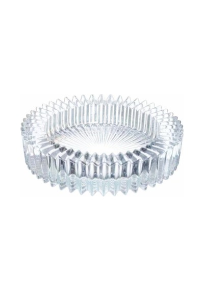 Kristal Lüks Cam Küllük Kristal Lux Küllük 14cm 1 Adet Cam Küllük Cam Beyaz Yuvarlak