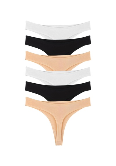Sensu Kadın Brazilian Tanga 6'lı Paket Set - Kts1169 Karışık Çok Renkli