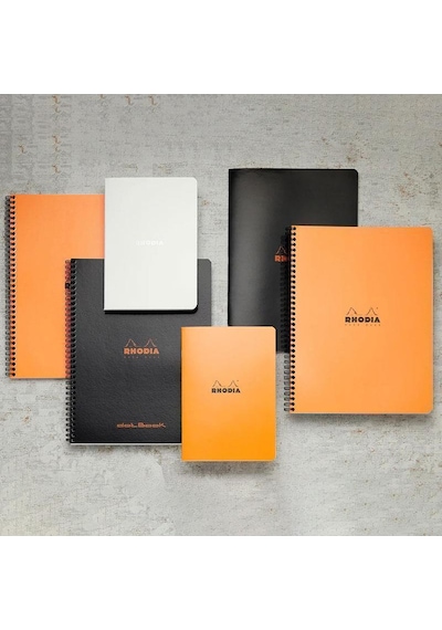 Rhodia Classic Yandan Spiralli A5+ Kareli Defter Turuncu Diğer
