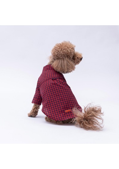 Kırmızı Luss Kedi Köpek Gömleği - Kedi Köpek Kıyafeti