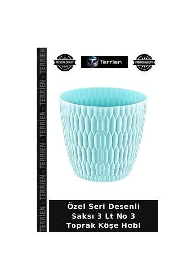 Özel Seri Desenli Saksı 3 Lt No 3 Toprak Köşe Hobi