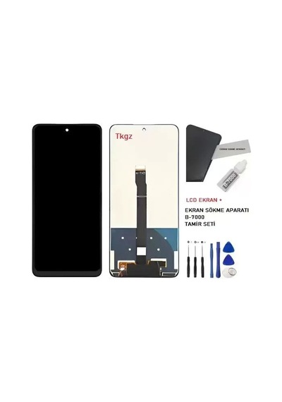 Tkgz - P Smart 2021 İle Uyumlu Lcd Ekran Dokunmatik Servıce Pack Lcd + B-7000 + Tamir Kiti