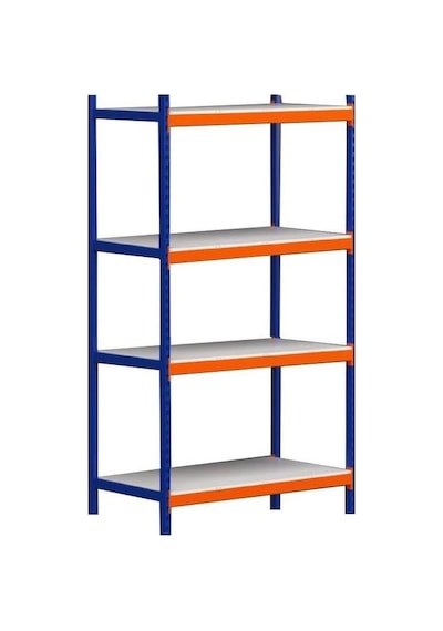 Raf Burada 4 Katlı Depo Rafı - 300-350 Kg Taşıma Kapasiteli Hafif Rack Raf- 40x90x200 cm
