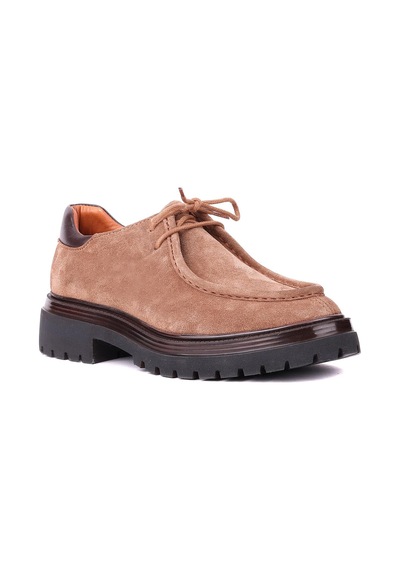 Shoetyle - Tarçın Hakiki Süet Bağcıklı Günlük Erkek Ayakkabı 115-k600 -1444 Tarçın