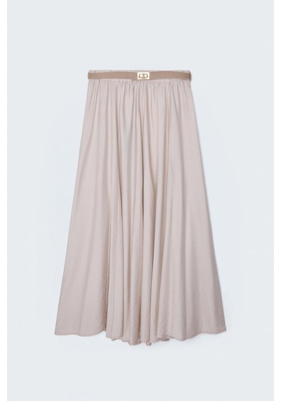 Sateen Kloş Etek - Taş-137686