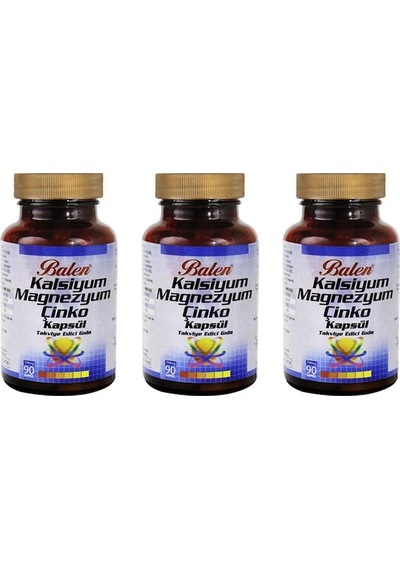 Balen Kalsiyum & Magnezyum & Çinko 709 Mg 90 Kapsül 3 Adet