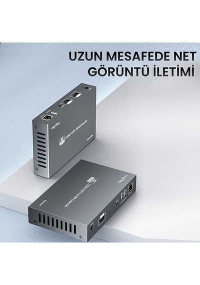 Veggieg 4k 30hz Hdmı Kvm Extender 120 Metre Cat5e/6 Hdmı Menzil Genişletici Uzatıcı