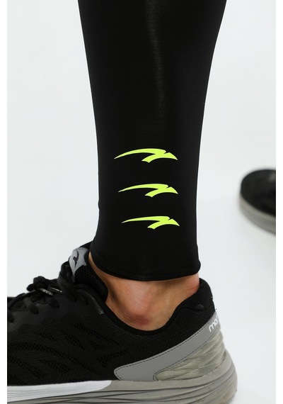 Maraton Sportswear Slimfit Erkek Basic Siyah-neonsarı Tayt 20100-siyah-neonsarı