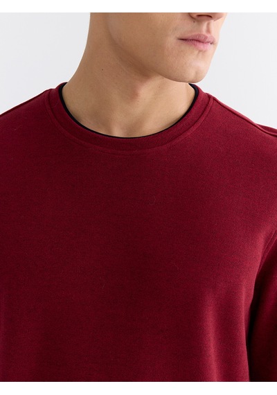 Lcwaıkıkı Classic Kırmızı Bisiklet Yaka Erkek Sweatshirt