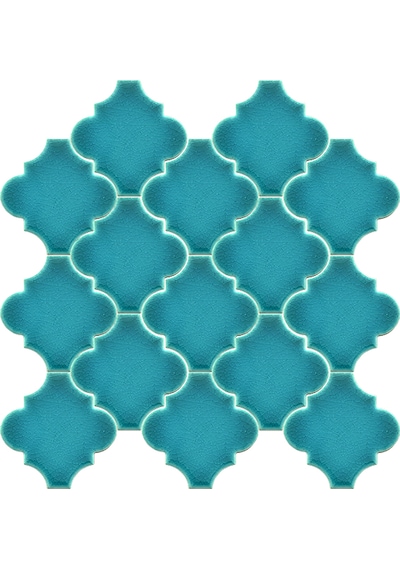 Armada Çini 12x12 Ottoman Düz Arabesk Turkuaz Çini Karo Seramik