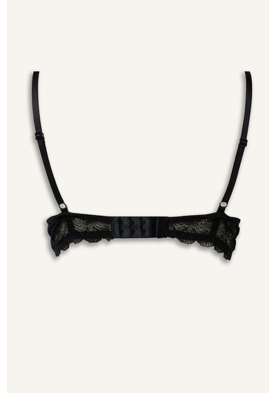Defacto Dantelli Micro Kaplı Full Push Up Balenli Basic Tişört Bra H8027ax26aubk81 Siyah-bk81