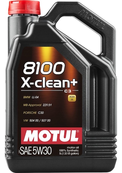 Motul 8100 X-Clean+ 5W-30 Sentetik Motor Yağı 5 L