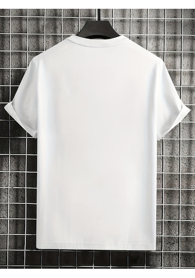 Unisex Think Outside The Box Baskılı Oversize Tshirt Beyaz