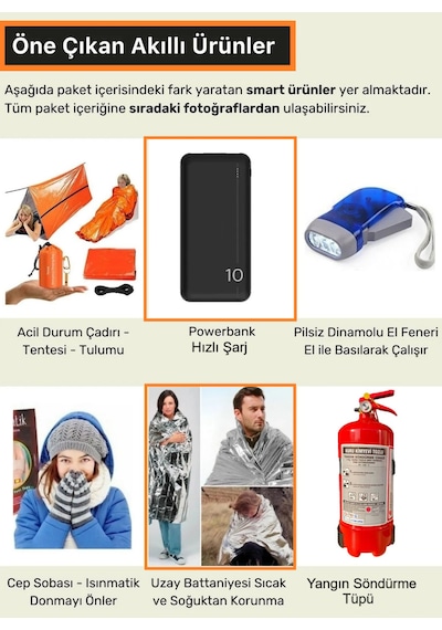 Doğal Eczane 4 Kişilik Aileye Uygun 237 Parça Uzman Deprem Acil Durum Çantası