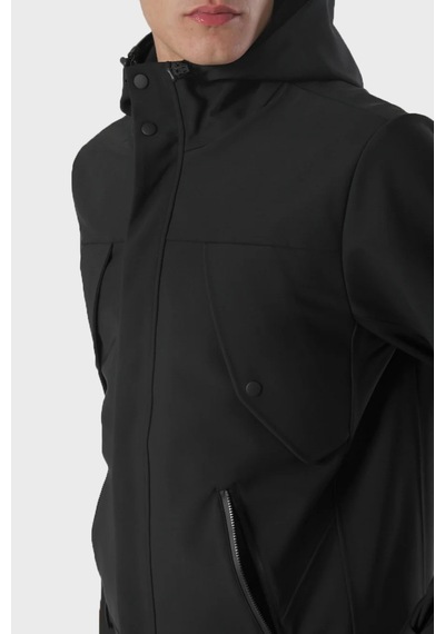 Isaora Logolu Su Geçirmez Regular Fit Kapüşonlu Ceket Erkek Ceket Isr7801888 Siyah