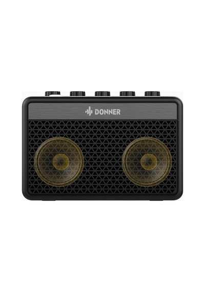 Donner Mini Gitar Amfisi Da-10, 5w, Taşınabilir, Şarj Edilebilir, Clean & Overdrive Stereo Amfiler Siyah