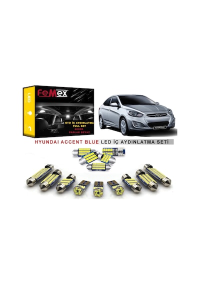 Femex Hyundai Accent Blue Led İç Aydınlatma Ampul Seti Femex Parlak