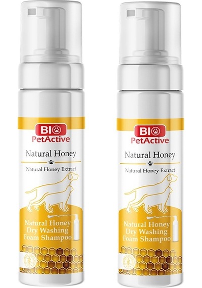 Bio Petactive Doğal Bal Özlü Köpek Ve Kedi Kuru Yıkama Köpük Şampuan 200 Ml X 2 Adet