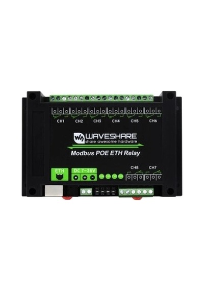 8 Kanallı Ethernet Röle Modülü - Modbus Rtu/modbus Tcp Protokolü- Poe Ethernet Port