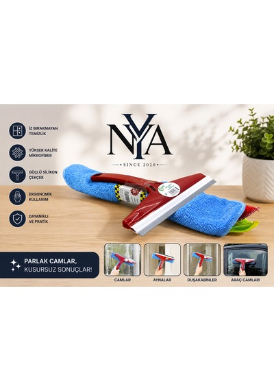 Mikrofiber Bez + Cam Çek Seti Pratik Ve İz Bırakmayan Temizlik Diğer