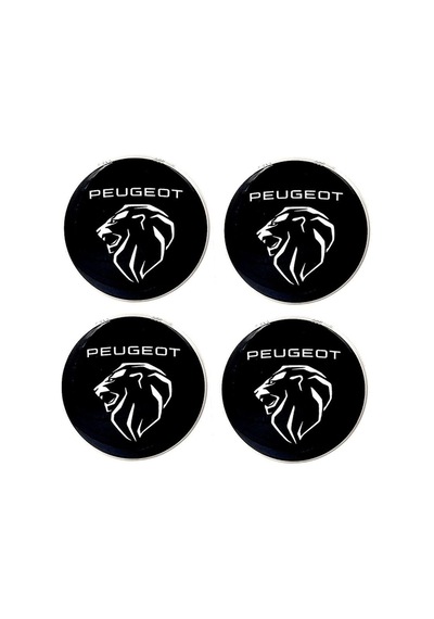 Peugeot Tasarım Damla Sticker Siyah Peugeot Jant Göbeği 5.5cm Uyumlu