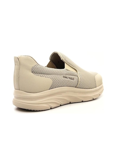 King Paolo D1114 Erkek Lastikli Memory Foam Comfort Düz Spor Ayakkabı Bej