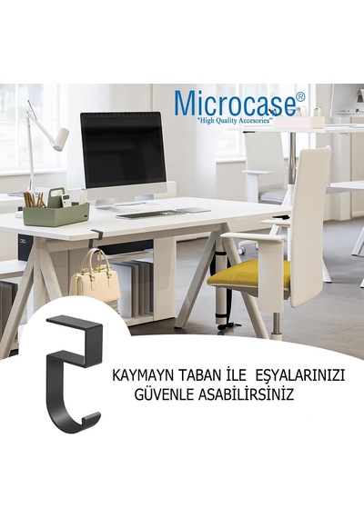 Microcase Masaya Monte Çanta Kulaklık Eşya Poşet Vb Tutucu Askı- Al4787 Gri