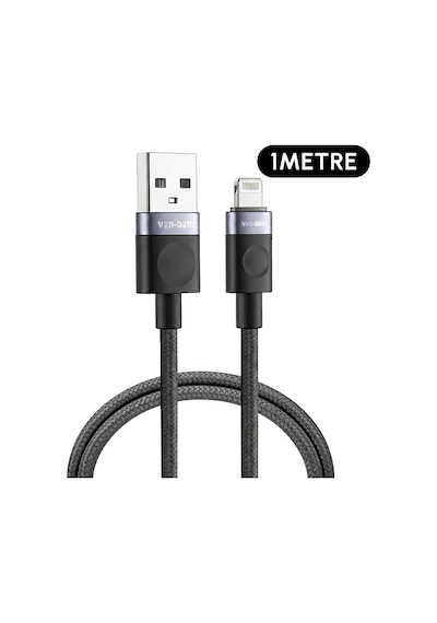 Ven-dens Vd-dcm02 Premium Lightning Örgülü Hızlı Şarj Kablosu - 1 Metre
