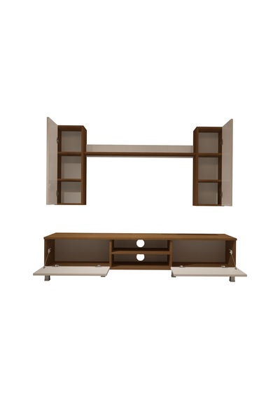 Decoraktiv Eko 5d Mdf Dvd Krom Ayaklı Tv Ünitesi Tv Sehpası - Ceviz Beyaz Ahşap - Beyaz Decoraktiv Eko 5d Mdf Dvd Krom Ayaklı Tv Ünitesi Tv Sehpası - Ceviz Beyaz Ahşap - Beyaz