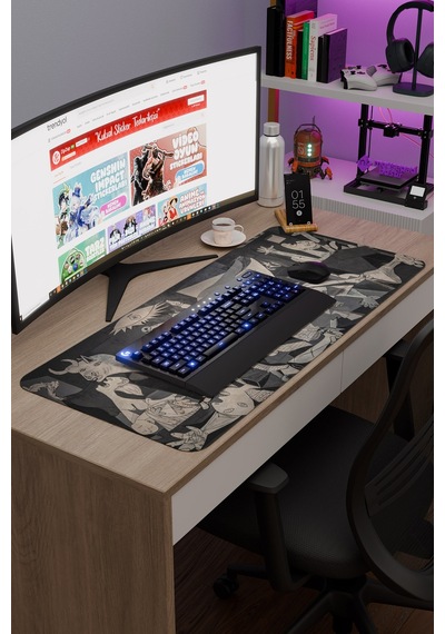 Guernica Tablo Pablo Picasso V2 90x40 Xxl Gaming Kauçuk Kaymaz Taban Mouse Pad Fare Altlığı